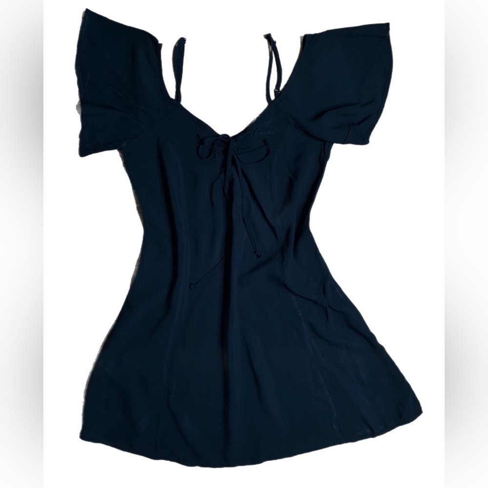 Black off the shoulder mini dress